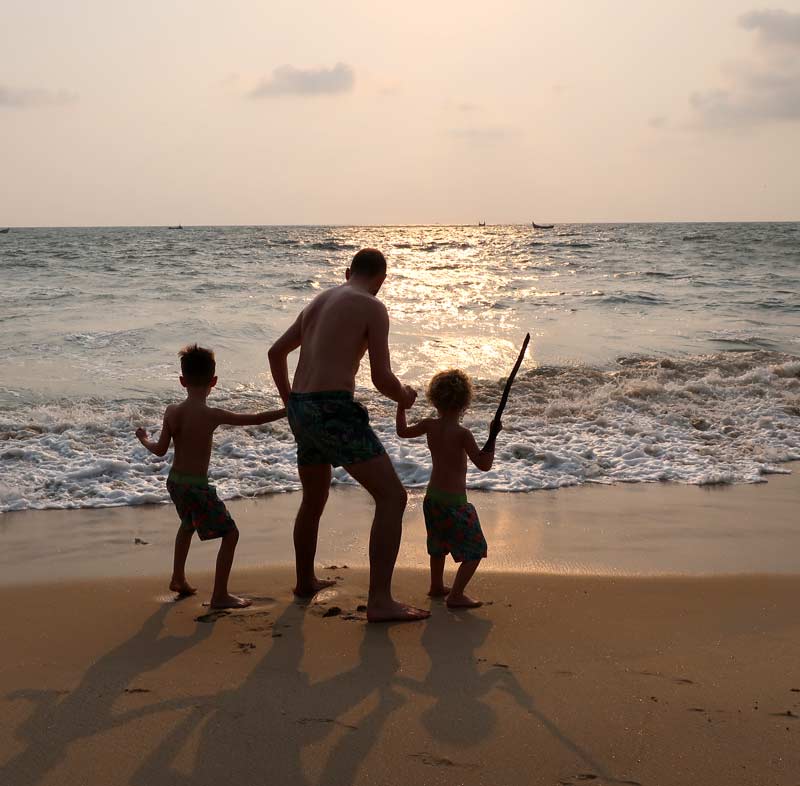 With Daddy and Harrison